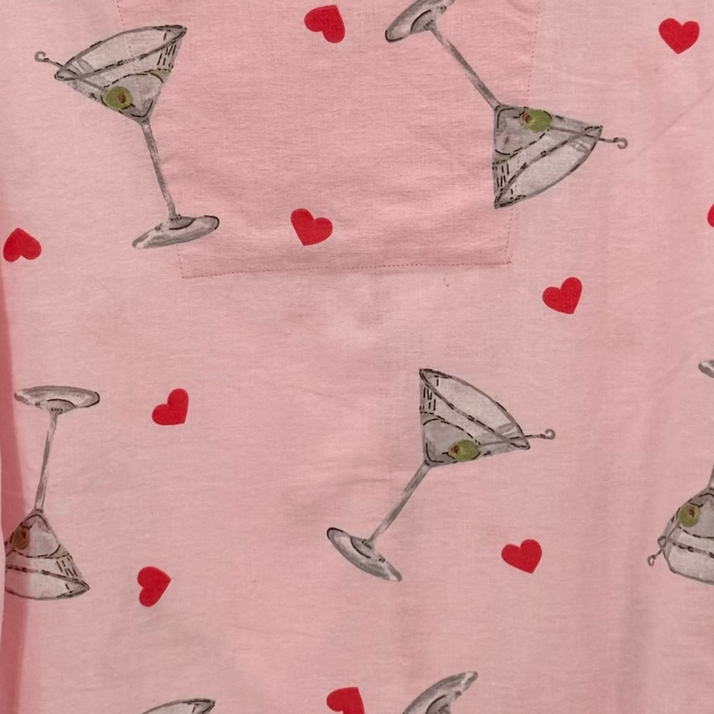 PJ Salvage NWT Martini Print Cotton 2 Piece Pajama Set Wms SizeS Small & Large - Picture 7 of 12